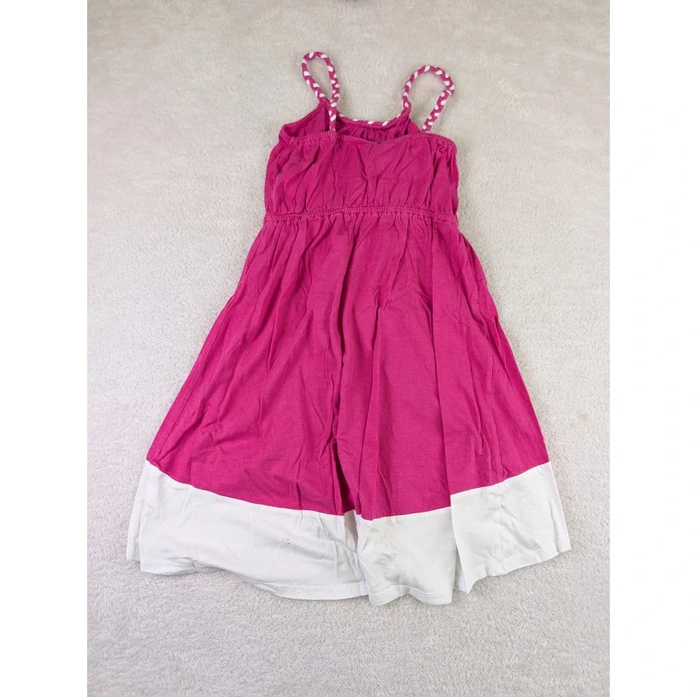 The Childrens Place Girls Pink White Colorblock High Low Dress Size M 7/8